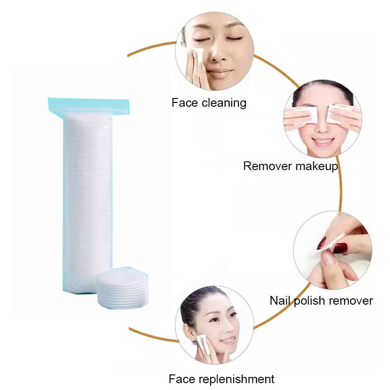OEM Disposable Round Cosmetic cotton pads soft absorbent makeup remover Cotton Pads