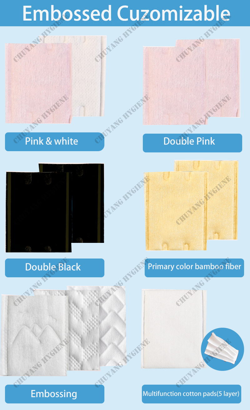 Disposable facial cleansing cotton square makeup removers pads hypoallergenic 100% pure cotton