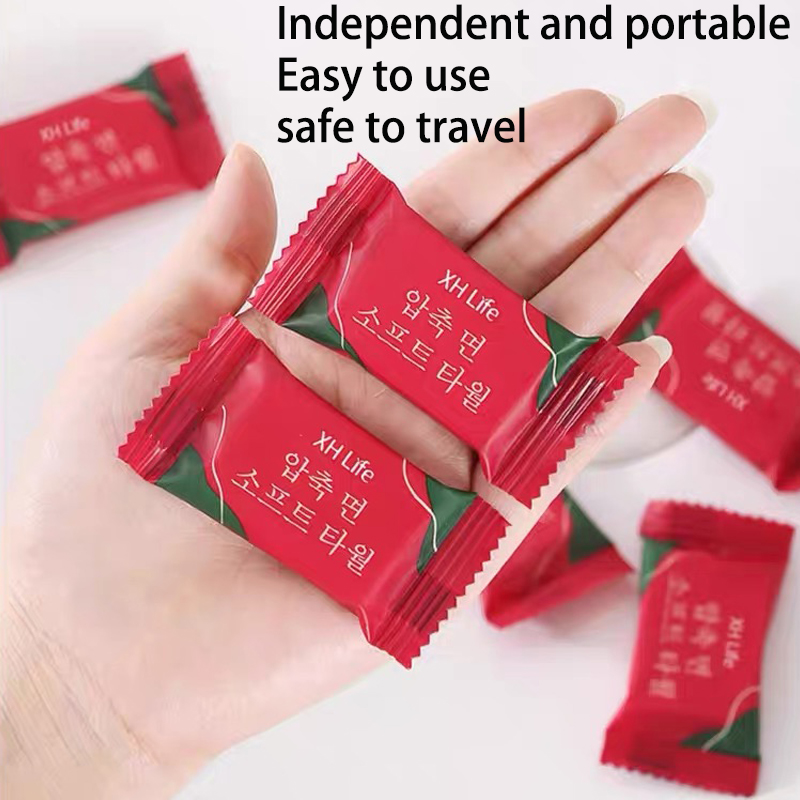 Custom wholesale price disposable compressed towel tablets for face cleaning portable travel 