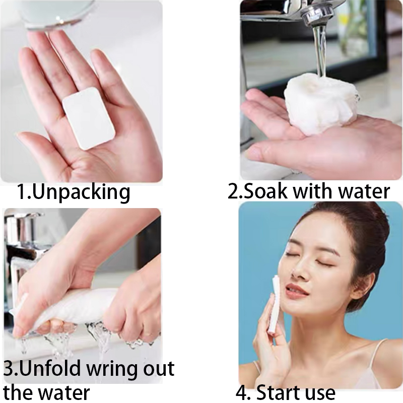 Custom wholesale price disposable compressed towel tablets for face cleaning portable travel 