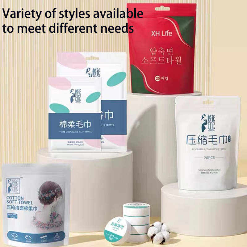 Custom wholesale price disposable compressed towel tablets for face cleaning portable travel 