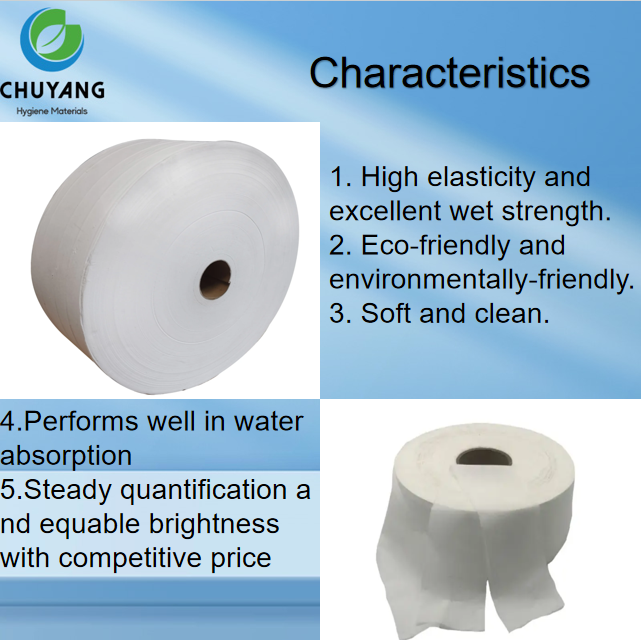 Hot Selling Raw Material Tissue Paper for Baby Diaper Sanitary Napkin Making