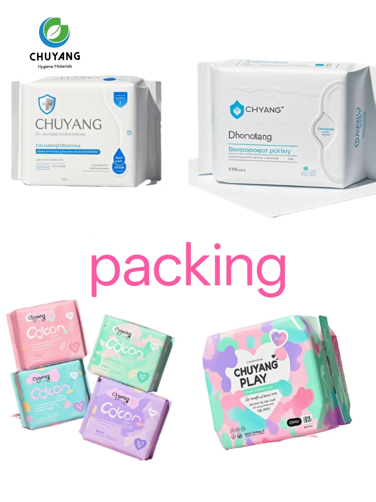 OEM brand disposable fluff pulp sanitary napkin cotton sanitary pad for Women sensitive skin