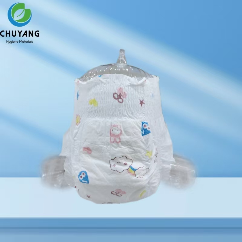 Baby Diaper With ADL Fluff Pulp soft super absorption Nappies non- woven fabric Big waistband diaper