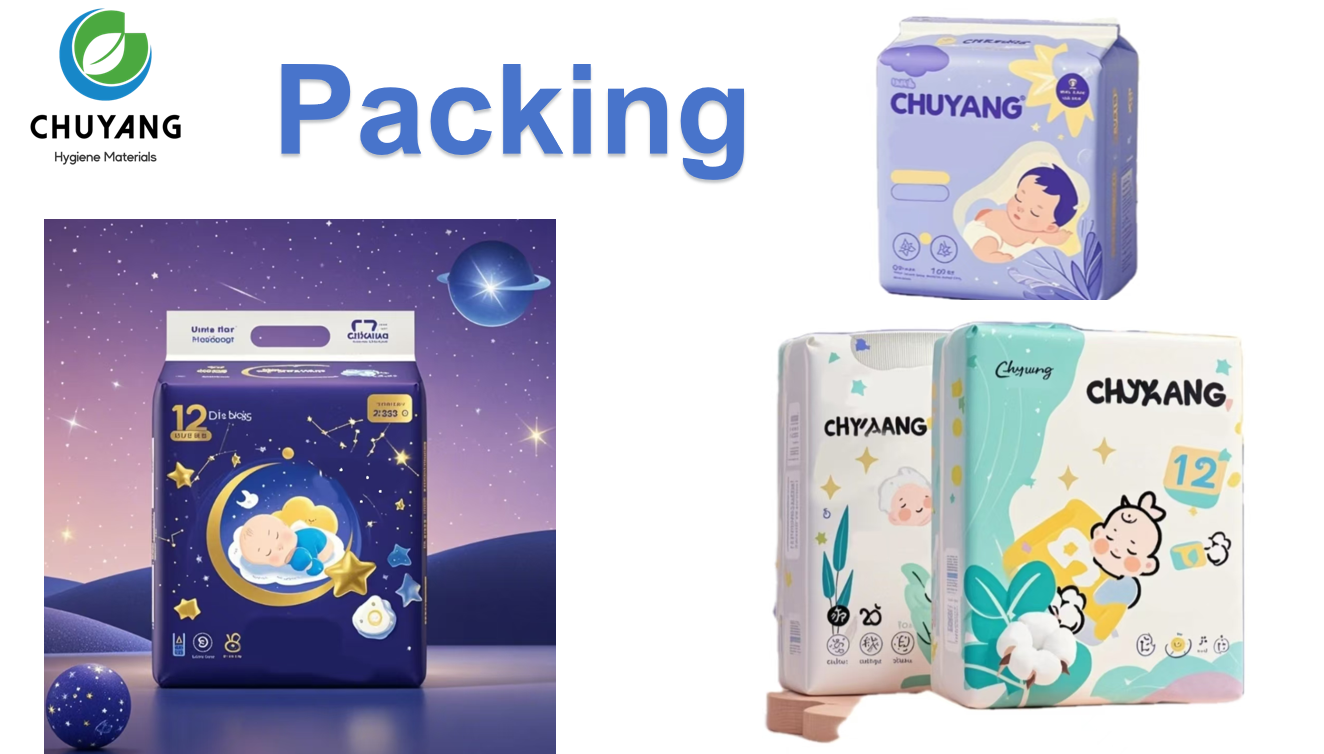 Baby Diaper With ADL Fluff Pulp soft super absorption Nappies non- woven fabric Big waistband diaper