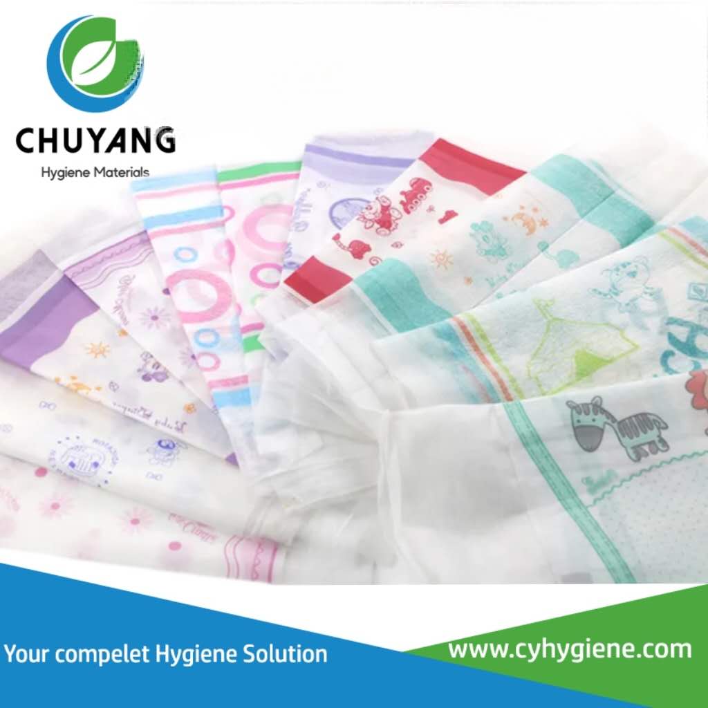 Custom Printed Disposable Baby Diapers Material of Laminated Breathable PE Film Baby Plastic Roll 