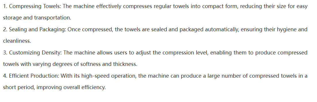 High Speed Fully Automatic Disposable Compressed Towel Machine
