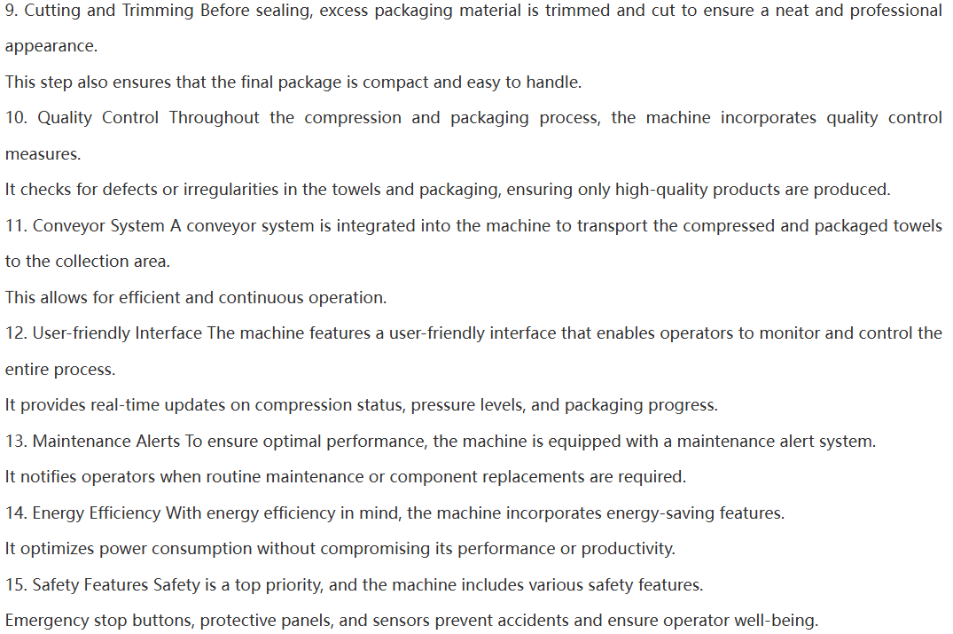 High Speed Automatic Compressed Bath Towel Machine