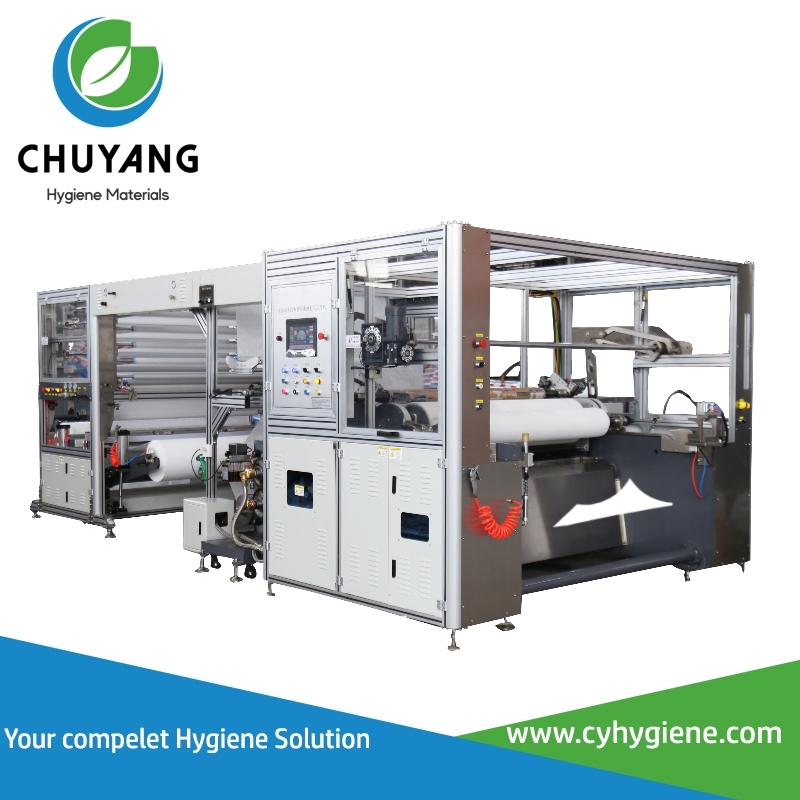 Non woven embossing & perforating slitting machine(Double unwinder and double rewinder)