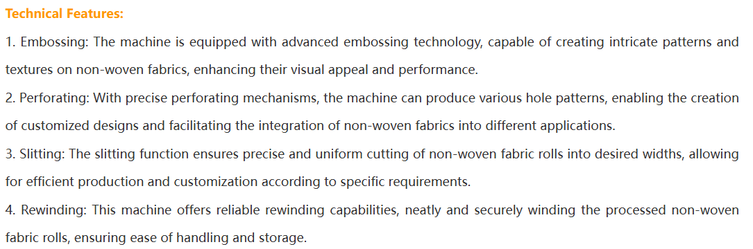 Non woven embossing & perforating slitting machine(Double unwinder and double rewinder)