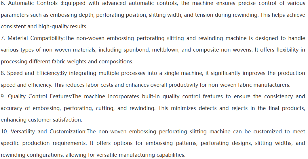 Non woven embossing & perforating slitting machine(Double unwinder and double rewinder)