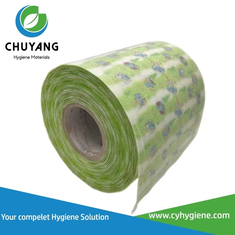 Wholesale Diaper Frontal Tape Disposable Printed Knitted Front Tape Raw Material Diaper Frontal Tape