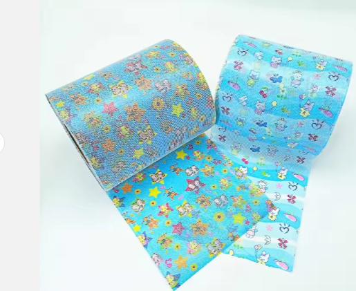 Wholesale Diaper Frontal Tape Disposable Printed Knitted Front Tape Raw Material Diaper Frontal Tape